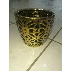 Kaspó PTMD VIANNE GOLD BLACK    