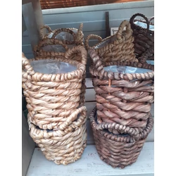 Kaspó NDT JAVA 09DD SÖTÉT BARNA FONOTT BÉLELT KOSÁR 15/19CM