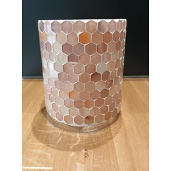 Mécsestartó PTMD MOUNIER PINK ÜVEGMOZAIK MÉCSESTARTÓ S 724447