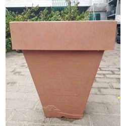 Műanyag duplafalú kaspó SZÖGLETES TERRACOTTA SZÍN 35CM 