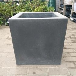 Műanyag duplafalú kaspó KOCKACSERÉP ANTRACIT 50×50CM  
