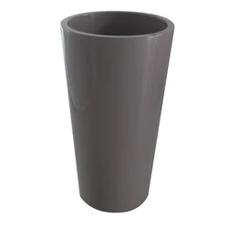Műanyag magas kaspó betéttel MAGASFÉNYŰ 40CM TAUPE TUIT 