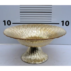 Üveg tál ARANY TALPAS KÍNÁLÓ 22CM    