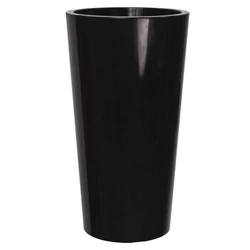 Műanyag magas kaspó betéttel MAGASFÉNYŰ 40CM BLACK TUIT 