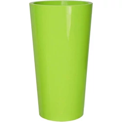 Műanyag magas kaspó betéttel MAGASFÉNYŰ 33CM ZÖLD TUIT 