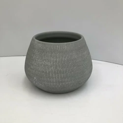 Kerámia kaspó NDT LE HAVRE SZÜRKE 19/13CM   