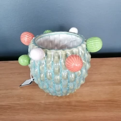 Dekoráció KERÁMIA KASPÓ KAKTUSZ FORMA TÜRKÍZ 18×17CM