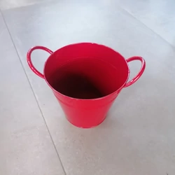 Kaspó PIROS CINK FÜLES KASPÓ 19,5CM