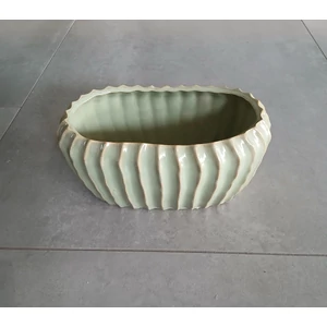 Kaspó ZÖLD OVÁLIS KASPÓ 15×25CM