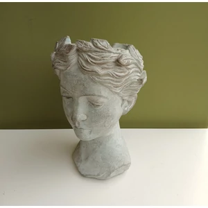Dekoráció CEMENT NŐI FEJ VIRÁGTARTÓ 22×22×35CM