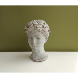 Dekoráció CEMENT NŐI FEJ SZOBOR 18,5×17.5×28CM