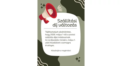 Postai szállítási díj változás
