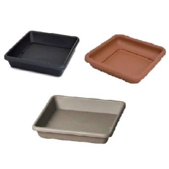 Műanyag cserépalátét szögletes 33×33×4,5 HOMOKSZÍNŰ   