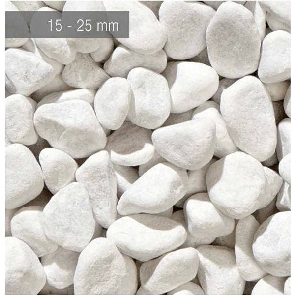 Fehér carrara márvány GÖRGETETT 15/25 MM 25KG 