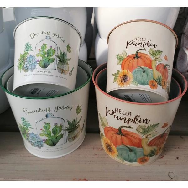 Kaspó ŐSZI BÁDOG KASPÓ 11CM