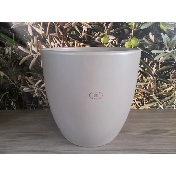 Kerámia kaspó BASEL VILÁGOSSZÜRKE MATT 24CM    