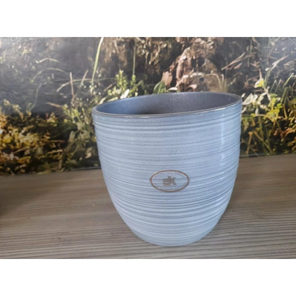 Kaspó BERGAMO VILÁGOSSZÜRKE 16CM     