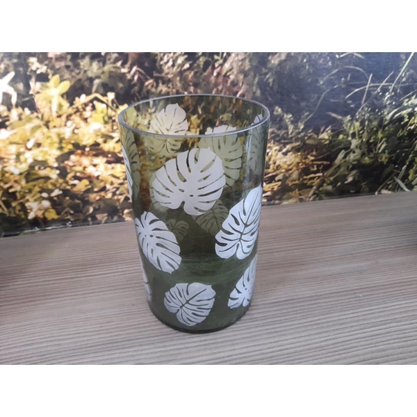 Üveg váza PTMD YERBA ZÖLD L    