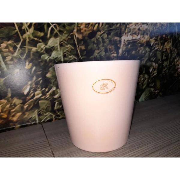 Kaspó KERÁMIA DALLAS KRÉMRÓZSASZÍN 16CM    