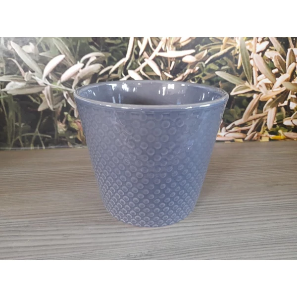Kerámia kaspó NDT MALMÖ BUBBLE SZÜRKE 15/13,5 CM  