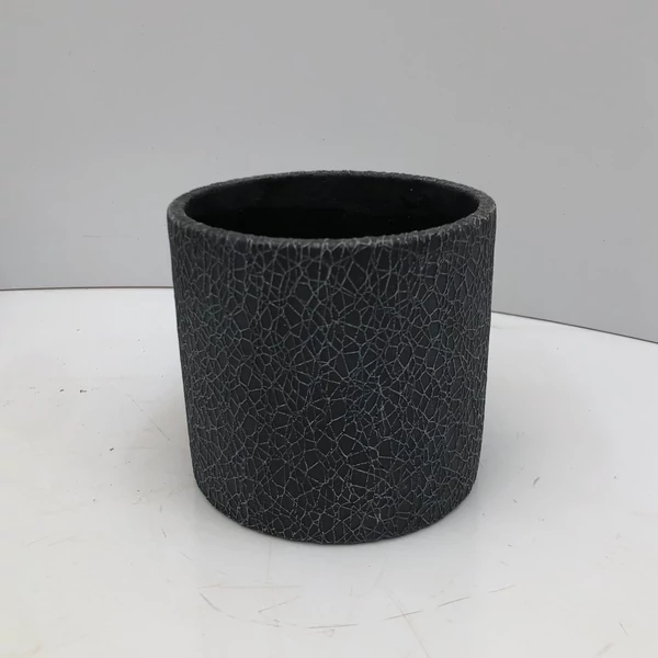 Kerámia kaspó NDT LEON 2-01Z FEKETE 13,8/12,8CM   