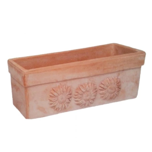 Kerámia balkonláda napraforgó mintás  37x14x14