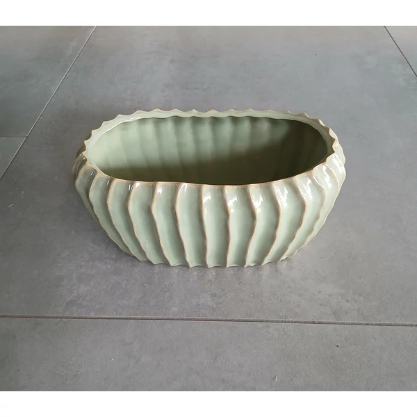 Kaspó ZÖLD OVÁLIS KASPÓ 15×25CM