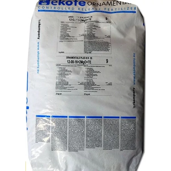 EKOTE ORNAMENTALS PLUS 9M 15-09-15+2,5MgO+m.e. 25 kg 9 hónapos hatóidejű műtrágya.