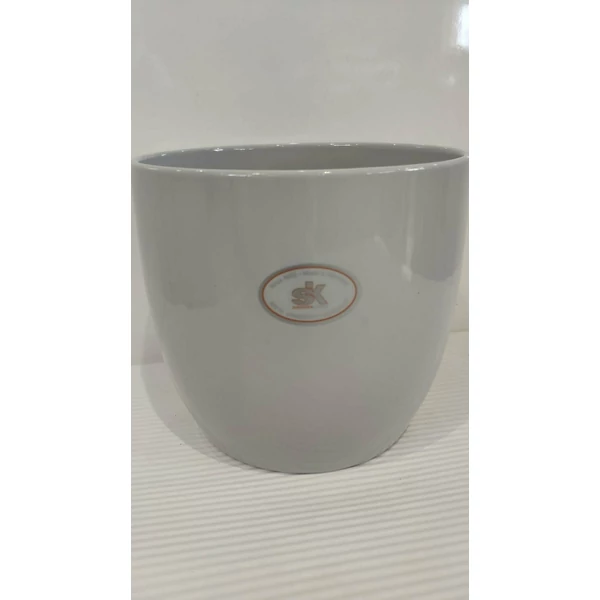 Kerámia kaspó BASEL VILÁGOSSZÜRKE 16CM     