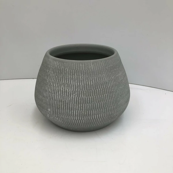 Kerámia kaspó NDT LE HAVRE SZÜRKE 19/13CM   
