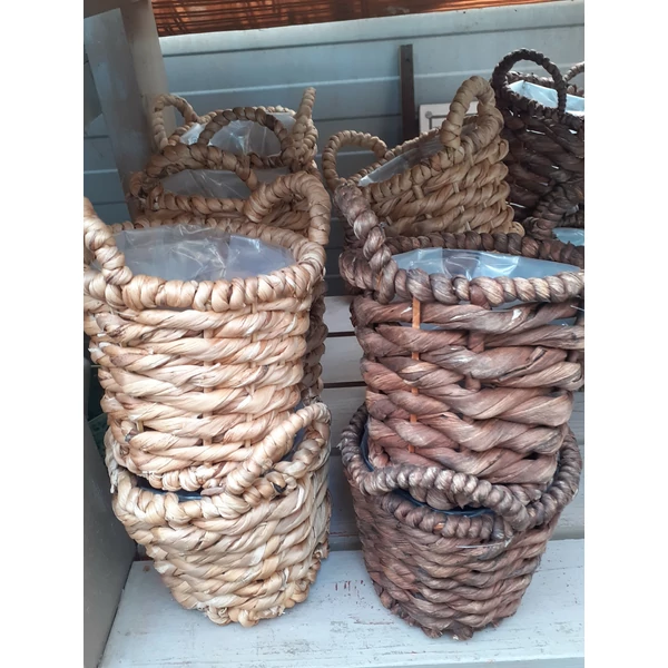 Kaspó NDT JAVA 09DD SÖTÉT BARNA FONOTT BÉLELT KOSÁR 15/19CM