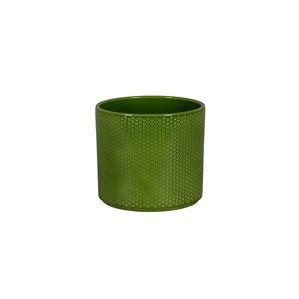 Kerámia kaspó NDT PILLAR SPOTS 01A ZÖLD KASPÓ 16,8/14,8CM