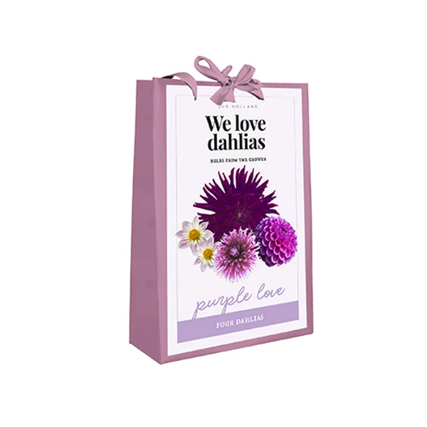 Virághagyma dália VIRÁGHAGYMA TÁSKA WE LOVE DAHLIAS PURPLE LOVE 4DB/CSOMAG JUB 700760