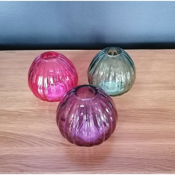 Dekoráció SZÍNES ÜVEG VÁZA 8CM